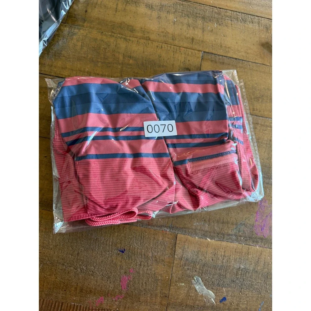 Vineyard Vines Mens Performance Board Shorts Red Navy Striped Swim Trunks 33